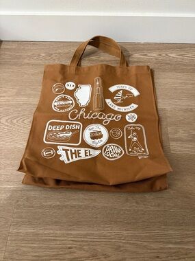 Chicago Graphic Tote Bag - Brown